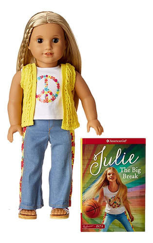 American Girl Julie Doll & Paperback Bookauténtica Muñeca