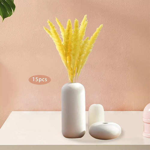 15 Piezas De Hierba De Pampa Seca Artificial Para Jarrón Fl