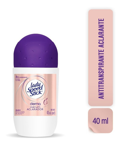 Desodorante Lady Speed Stick Aclarante Roll On - 40ml Fragancia Aloe vera