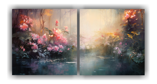 120x60cm Arte Pared: Tonos Armonía Jardín Sereno Amanecer