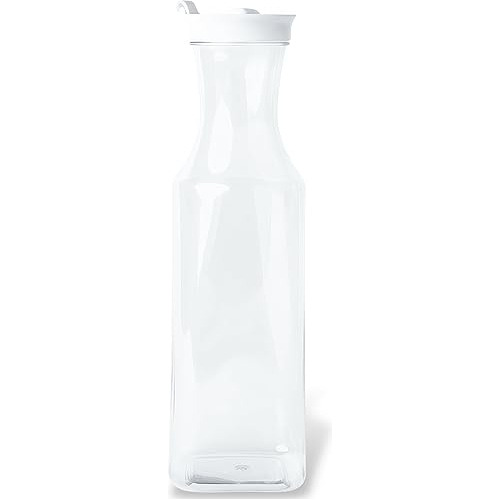 Jarra De Plástico Transparente Cuadrado 54oz Con Tapa 95w1l