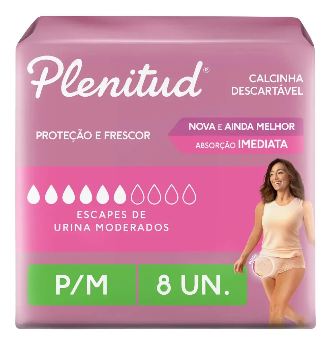 Roupa Íntima Plenitud Femme para Incontinência P/M-8 un