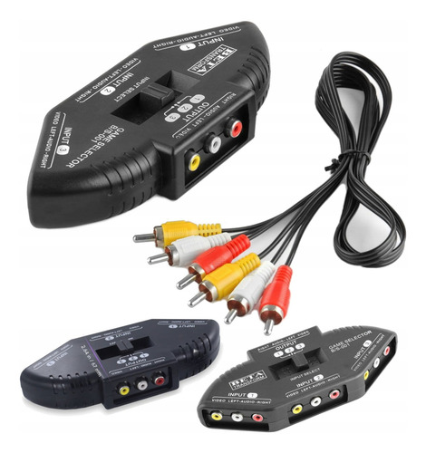 Kvm Switch Spliter Box-selector Rca 3x1 3 Puertos X 1 Salida