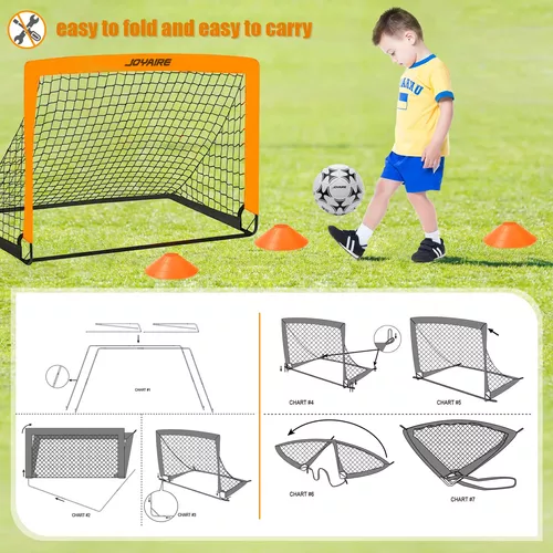 Porterías de fútbol para patio trasero para niños pequeños, 4 x 3 pies,  equipo de entrenamiento de fútbol con pelota de fútbol tamaño 4, 8 conos de