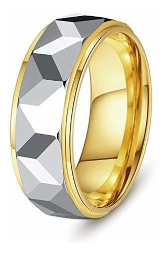 Anillo De Tungsteno Para Hombre, Anillo De Compromiso De Oro