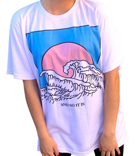 Playera Estampada Manga Corta Oversize Unitalla Unisex