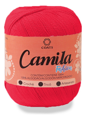 Linha Camila Fashion - 100% Algodão - Crochê Tricô 150g 500m Cor 00029 - Pink