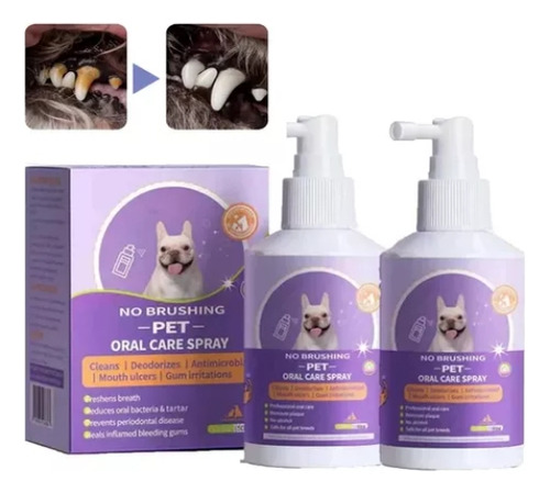 Spray Bucal Removedor De Sarro Bad Breath Para Perros Y Gato