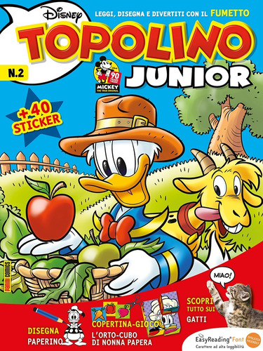 Topolino Junior N° 02 - Em Italiano - Editora Panini Italia - Formato 19,5 X 26 - Capa Mole - 2018 - Bonellihq 2 Cx452 I23