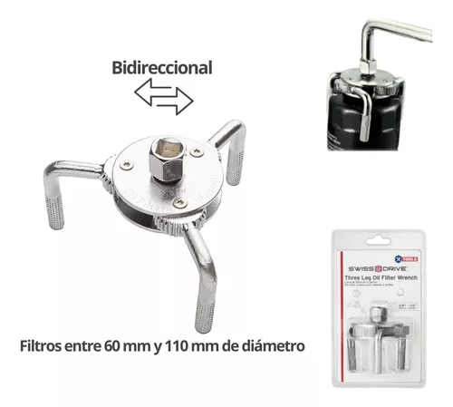 Llave filtro de aceite de 3 garras