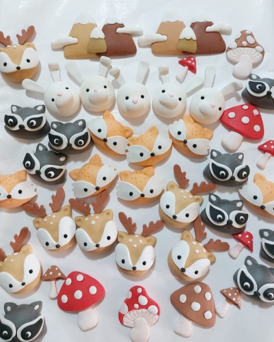 Apliques Animalitos Del Bosque/nórdicos, En Porcelana Fria