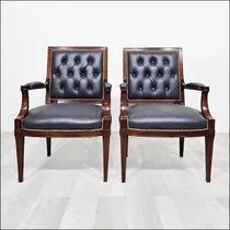 Comprar Par De Sillones Franceses Capitoné (6599)