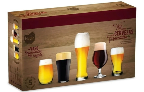 Kit Set Cervecero Especial Nadir Ideal Para Regalo 6 Vasos