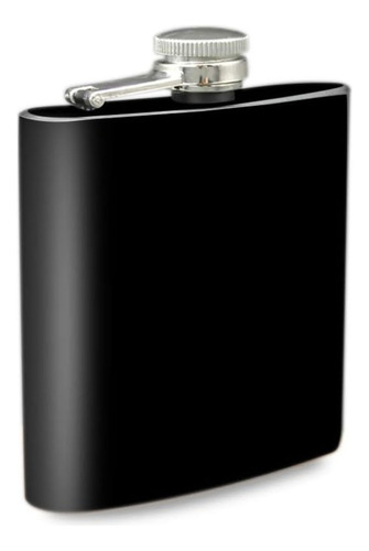 Petaca Acero Inoxidable Souvenir Whisky Bebida Caja Color Negro