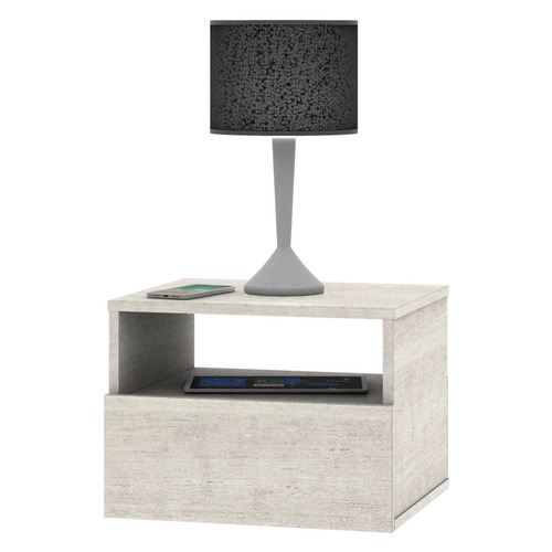 Mesa De Luz Flotante Mesita 1 Cajon Vintage