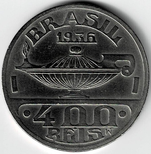 Moneda  De  Brasil  400  Reis  1936  Xf  +++++