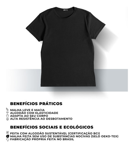 Camiseta Masculina Básica Slim Fit Elegante