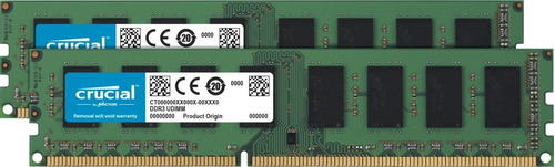 Memoria Ram 16gb Crucial Kit (8gbx2) Ddr3l 1600 Mt/s (pc3l-12800) Unbuffered Udimm Ct2k102464bd160b