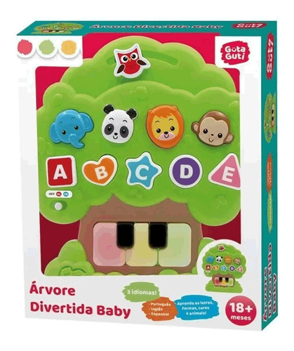 Teclado Árvore Divertida Baby Luz E Som Com 3 Idiomas Dm