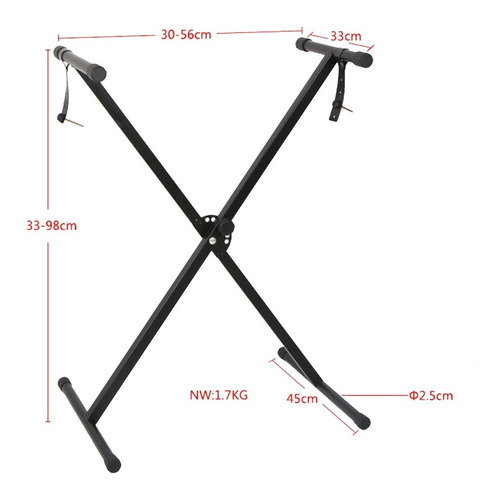 Imagen 6 de 6 de Soporte Stand Teclado, Base Resistente Metal Ajustable E10