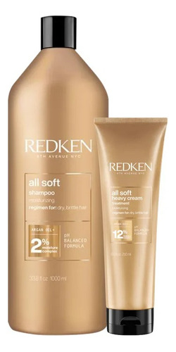 Kit Redken All Soft Shampoo 1l E Máscara 250ml (2 Produtos)