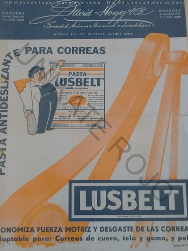 Antiguo Folleto Pasta Lusbelt Pasta Para Correas - Década 60