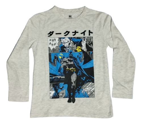 Polera Batman Talla 8 Manga Larga