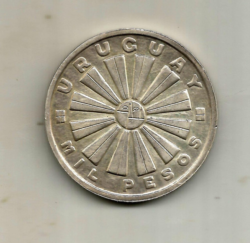 Moneda De Plata 1000 Pesos De La Rep. De Uruguay 1969