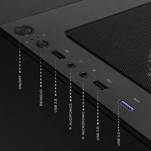 Gabinete Gamer Xtreme Pc Gaming Minecraft Warden V2 Edition Micro Torre Micro Atx 3 Fan Argb Mesh Cristal Templado