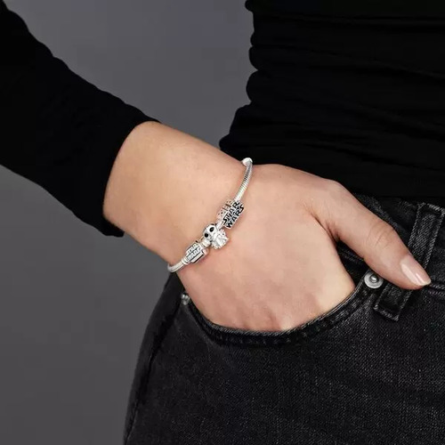 Pulsera Pandora Star Wars + Bolsa De Tela Color Plata Diámetro 0.04 Cm Largo 20 Cm