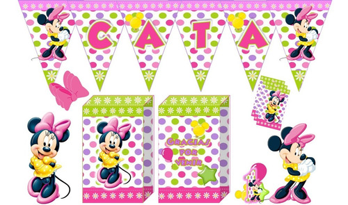 Kit De Minnie Cumpleaños, Fiesta Infantil- Kotillonk