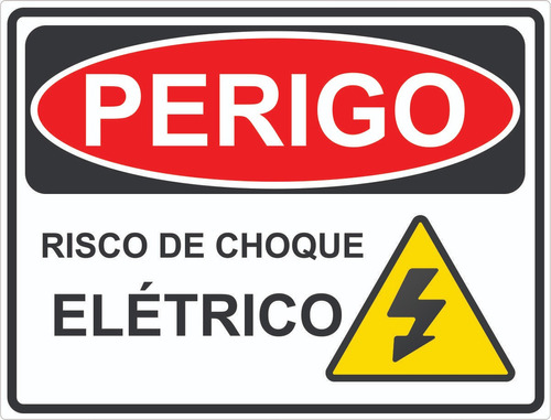 Adesivo Perigo Choque Risco De Choque Elétrico 8x6cm - 20un