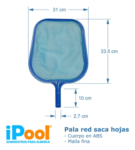 Kit Limpieza Alberca Piscina Cepillo 18 Pulgadas Pala Red