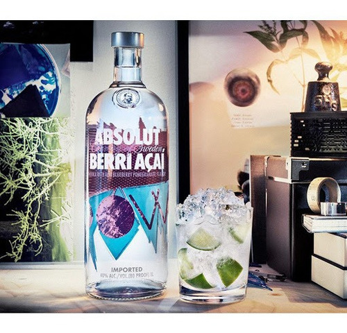 Vodka Destilada Saborizada Absolut Berri Açaí Garrafa 1l