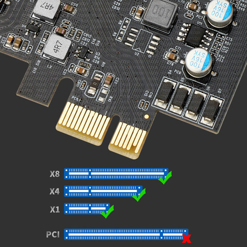 Tarjeta Pcie A Usb 3.0 5gbps Ancho De Banda 5 Puertos (3x Us