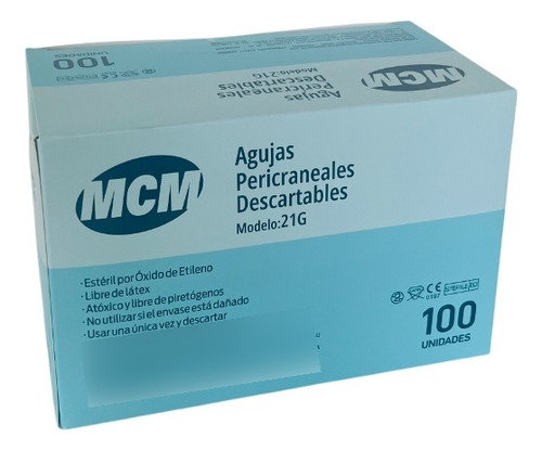 Equipo Pericraneal Aguja Butterfly 21G Mariposa MCM X 100 Un