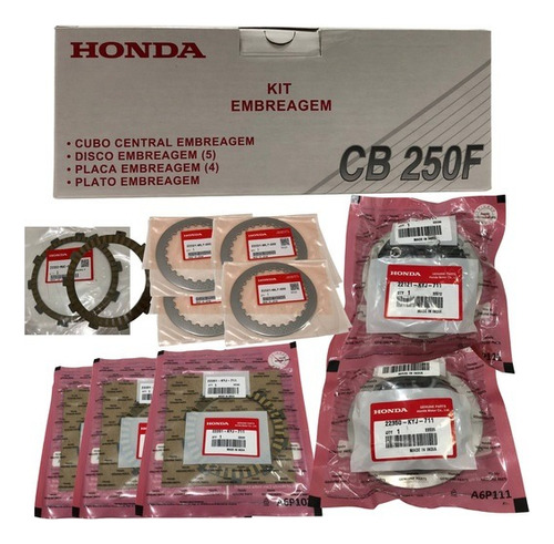 Kit Embreagem Cb250f 16/23 Original Honda 06222k31900