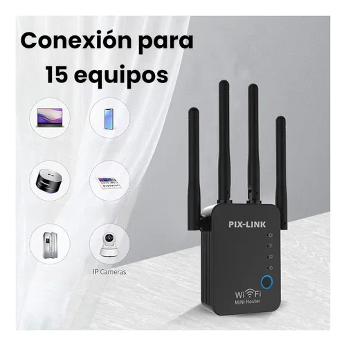 Repetidor Wifi Extensor Inalámbrico 300mbps Con 4 Antenas