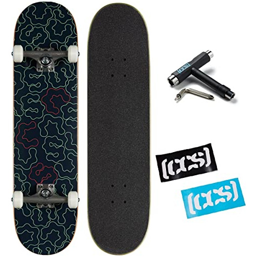 [ccs] Squiggle Skateboard Complete Navy/pink 8.50  - Maple W