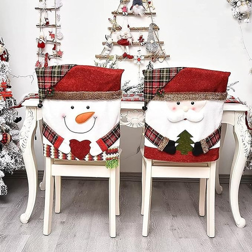 Forro Navideño De Silla Para Respaldar 54x48 Cm