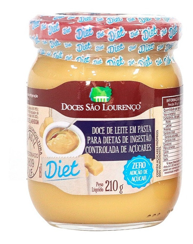 Doce De Leite Puro Diet Vidro 210g Doces São Lourenço