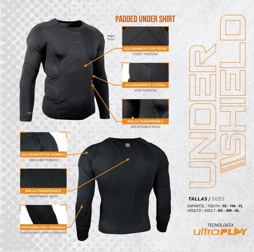 Imagen 3 de 7 de Camisa Padded Compresión Portero Undershield | Protección