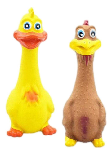 2 Piezas De Pollo De Goma Gritando Cachorro Estridente