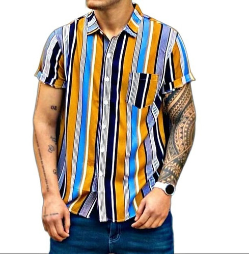 Camisa Hombre Manga Corta Slin Fit