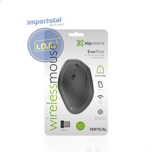 Mouse Vertical Ergonómico Inalámbrico / Klip Xtreme Kmw-390