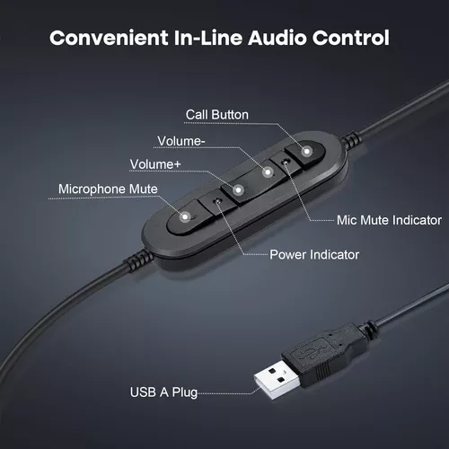 MAIRDI Auriculares USB con micrófono para PC, auriculares de computadora  con micrófono con cancelación de ruido para equipos portátiles, Zoom