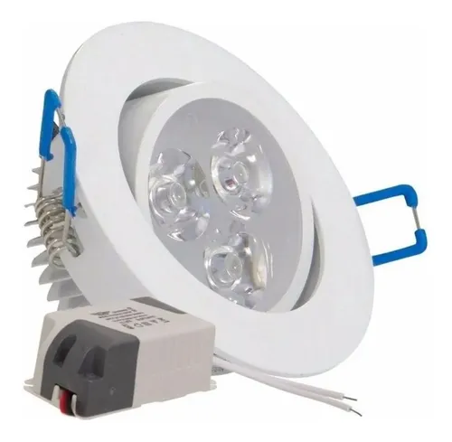 comprar 100 Spot Super Led Redondo Dicroica Embutir Teto Sanca 3w