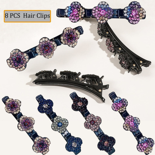 1 Pinzas For El Cabello Trenzadas Con Piedra De Cristal