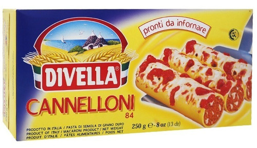 Pasta Divella Cannelloni 250g 100% Italiano Nuevo!