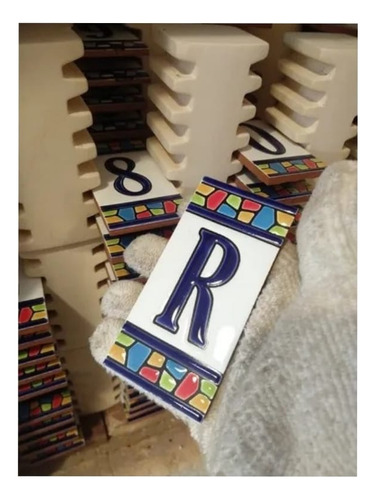 Modulos De Letras Y Numeros Gaudi Cobalto Relieve Azulejos